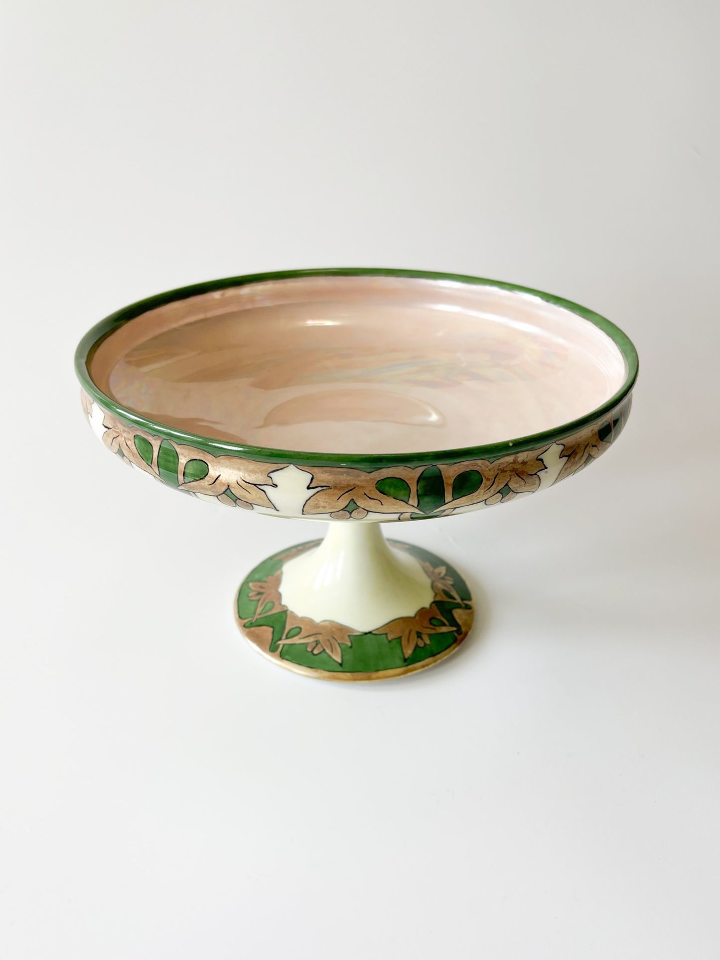 Antique Art Nouveau Limoges Porcelain Pedestal Compote