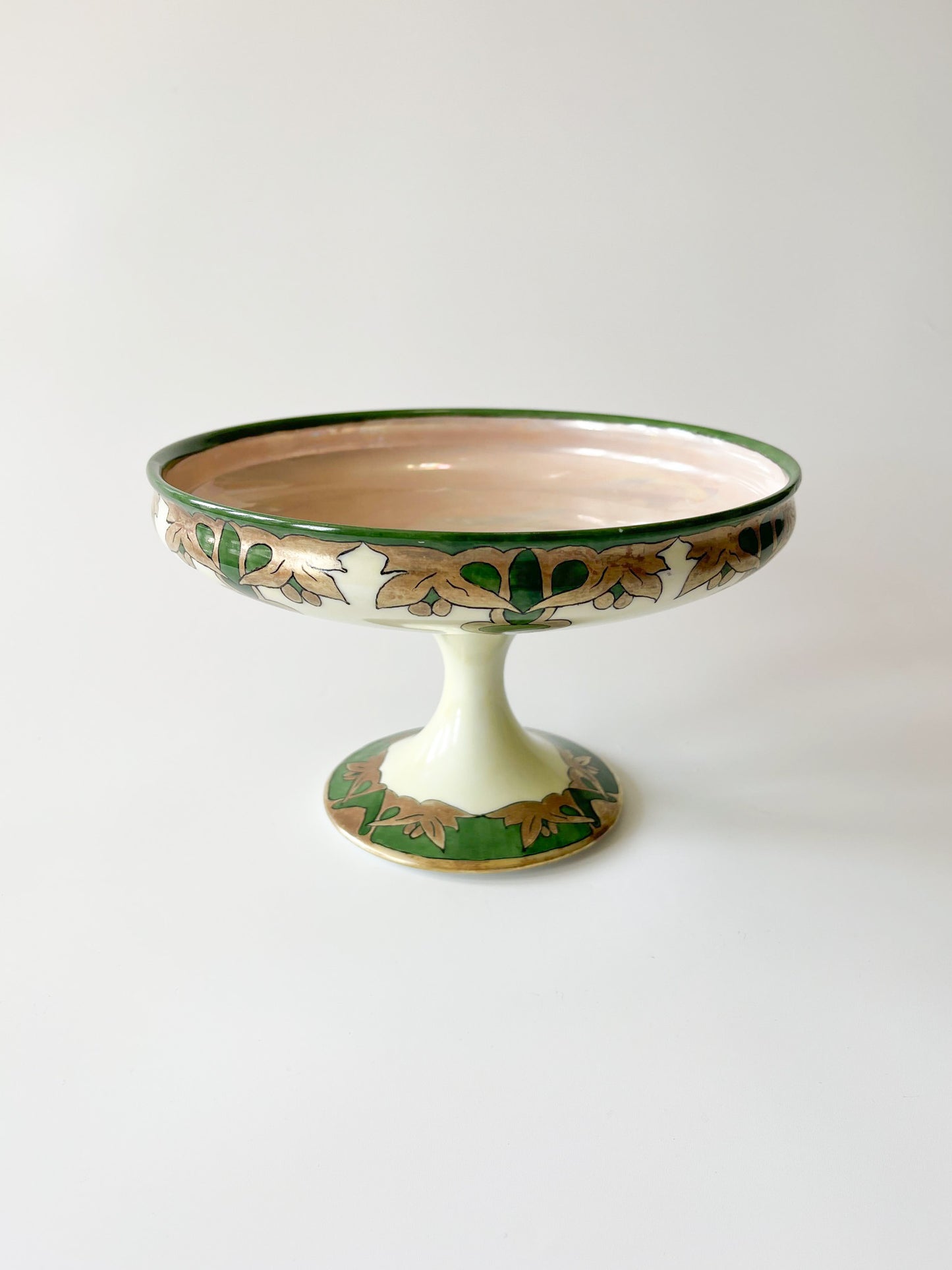 Antique Art Nouveau Limoges Porcelain Pedestal Compote