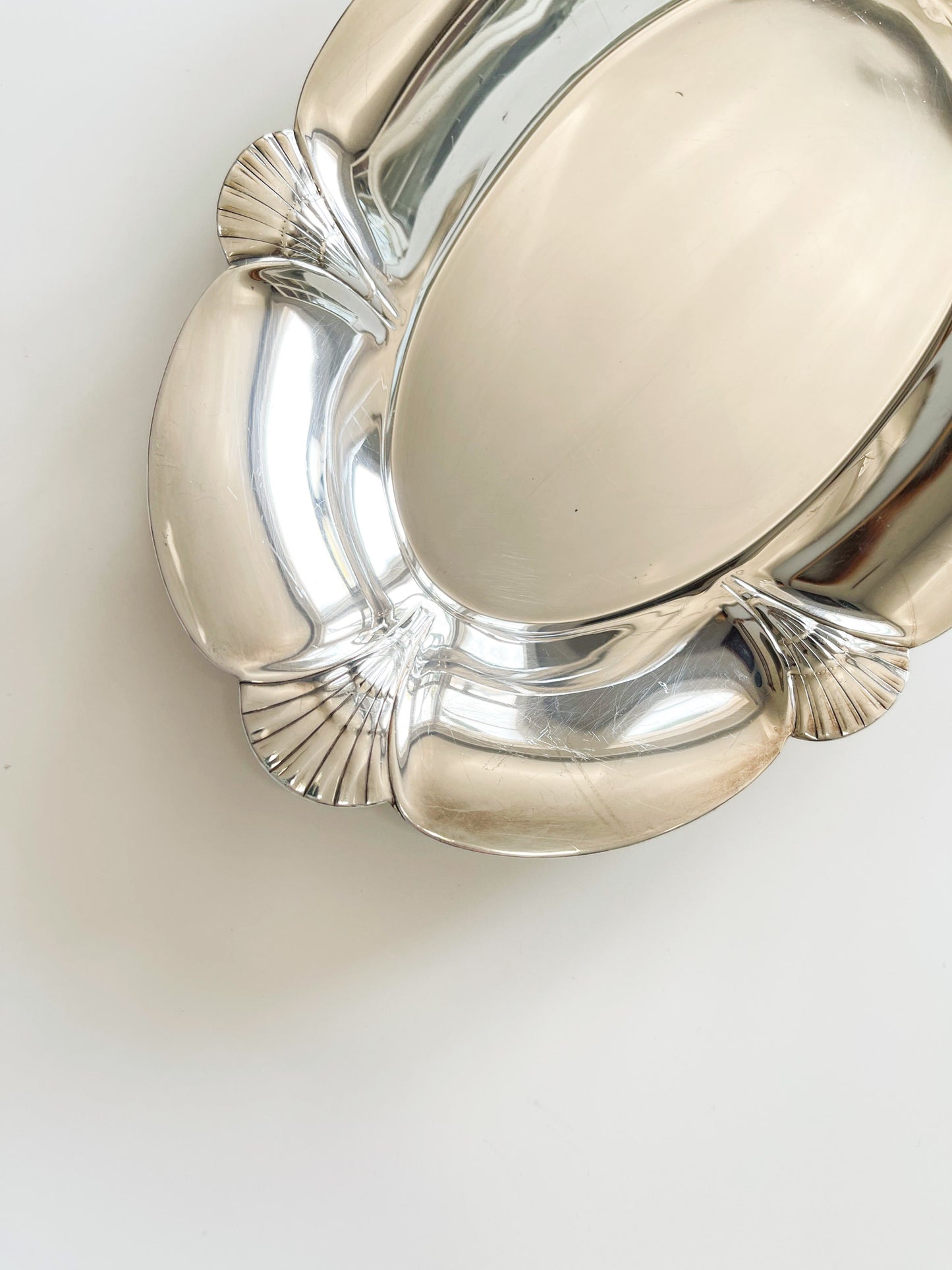 Vintage Silver Plate Oval Shell Tray