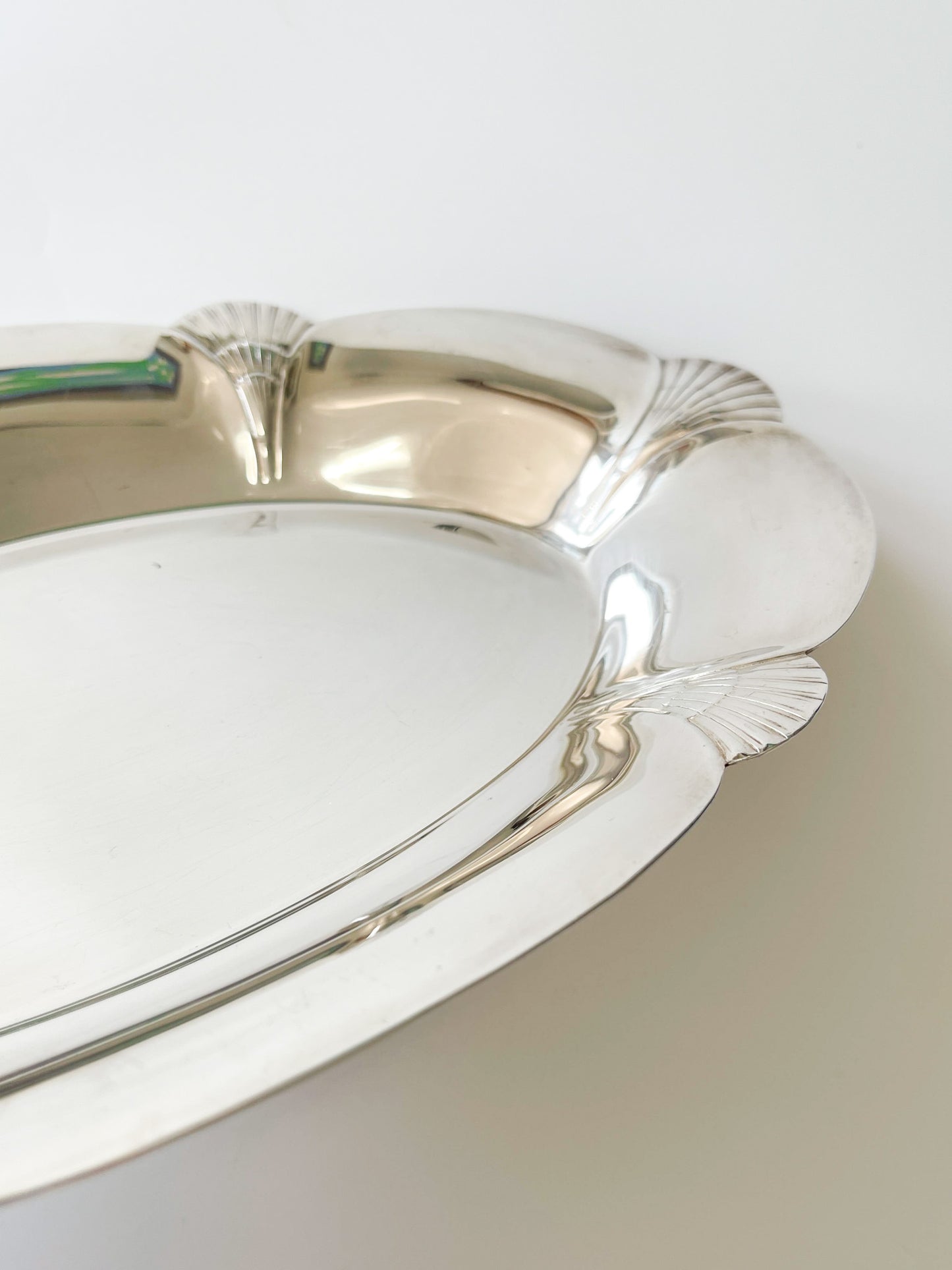 Vintage Silver Plate Oval Shell Tray