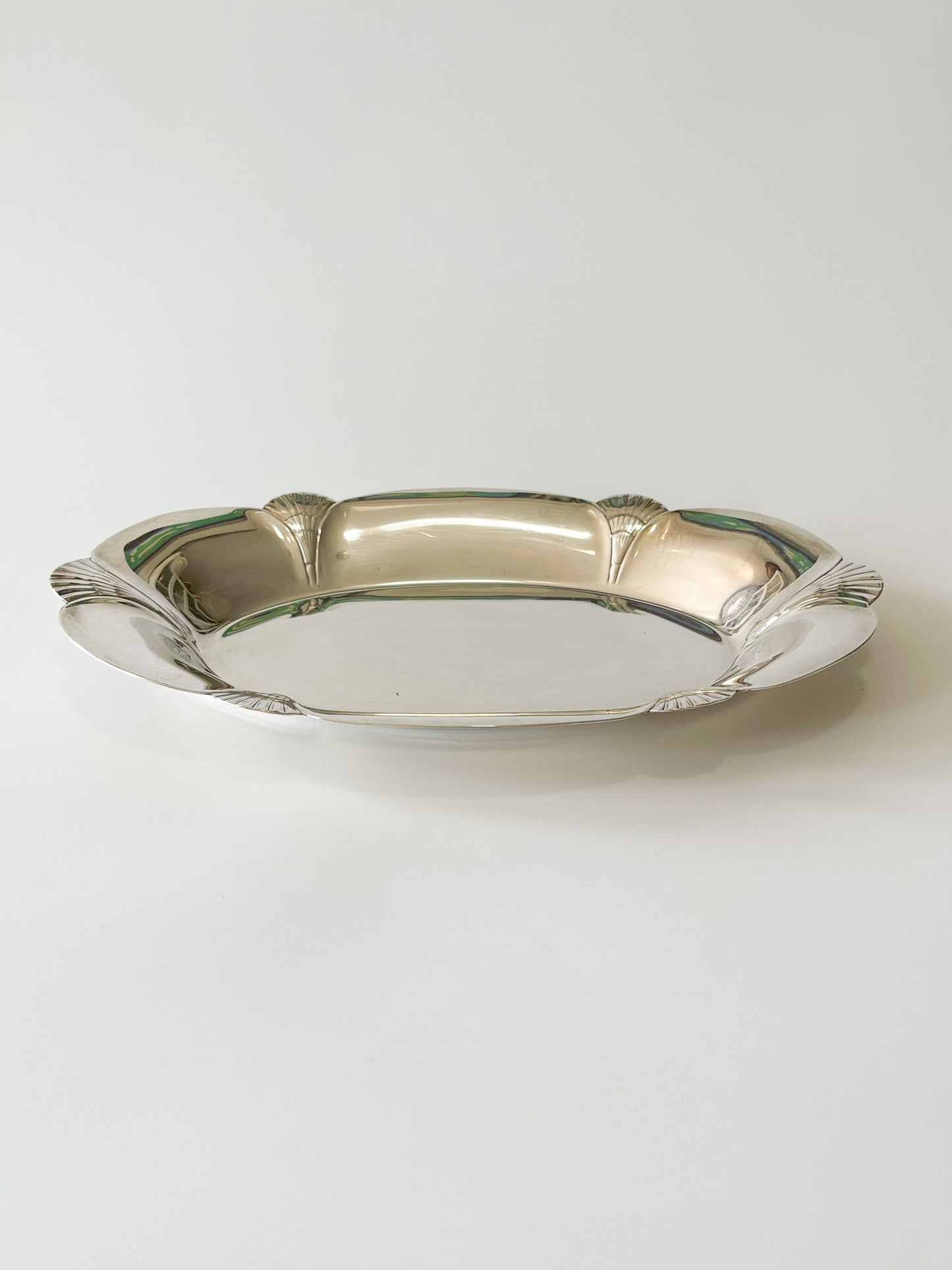 Vintage Silver Plate Oval Shell Tray