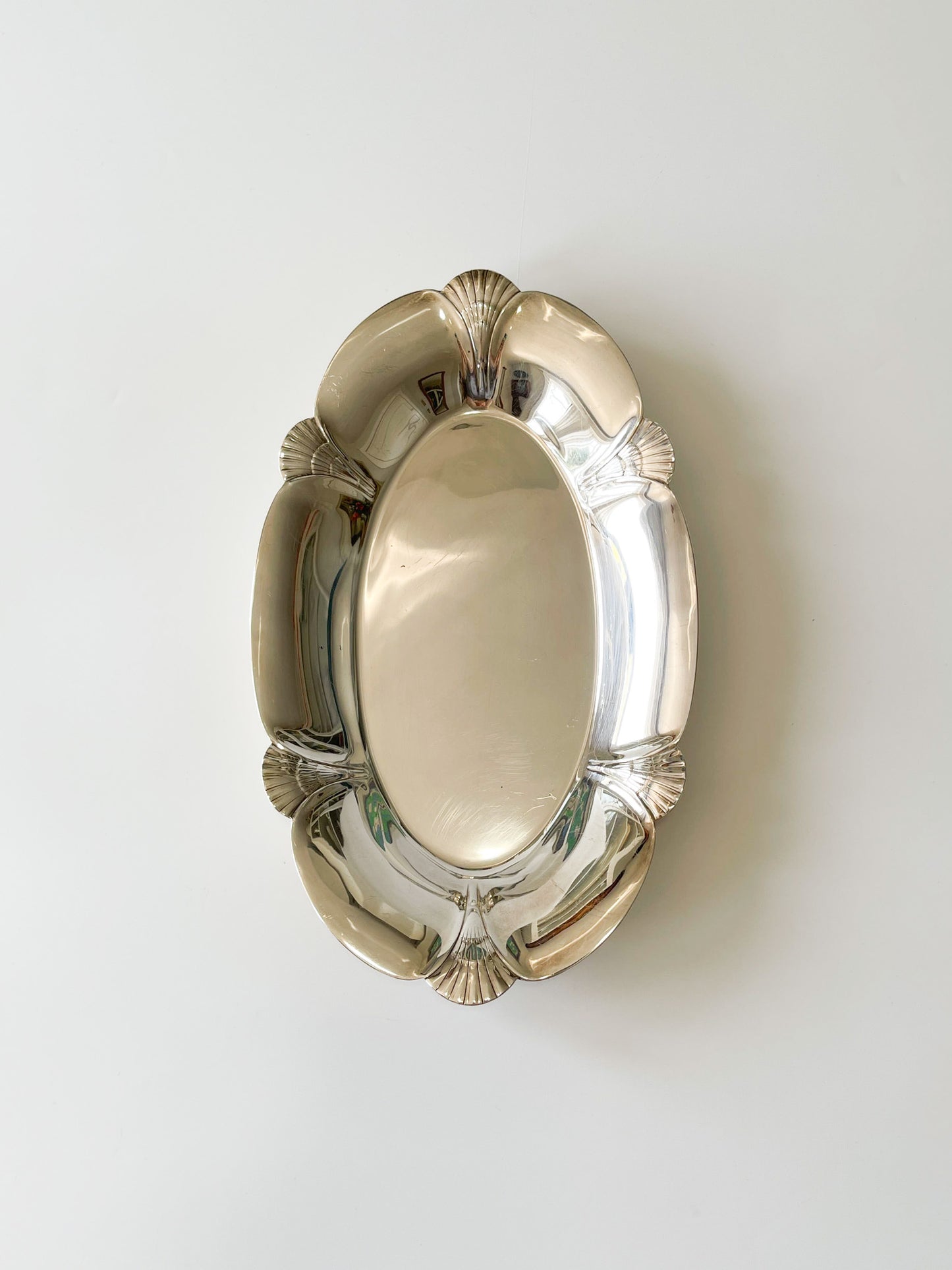 Vintage Silver Plate Oval Shell Tray