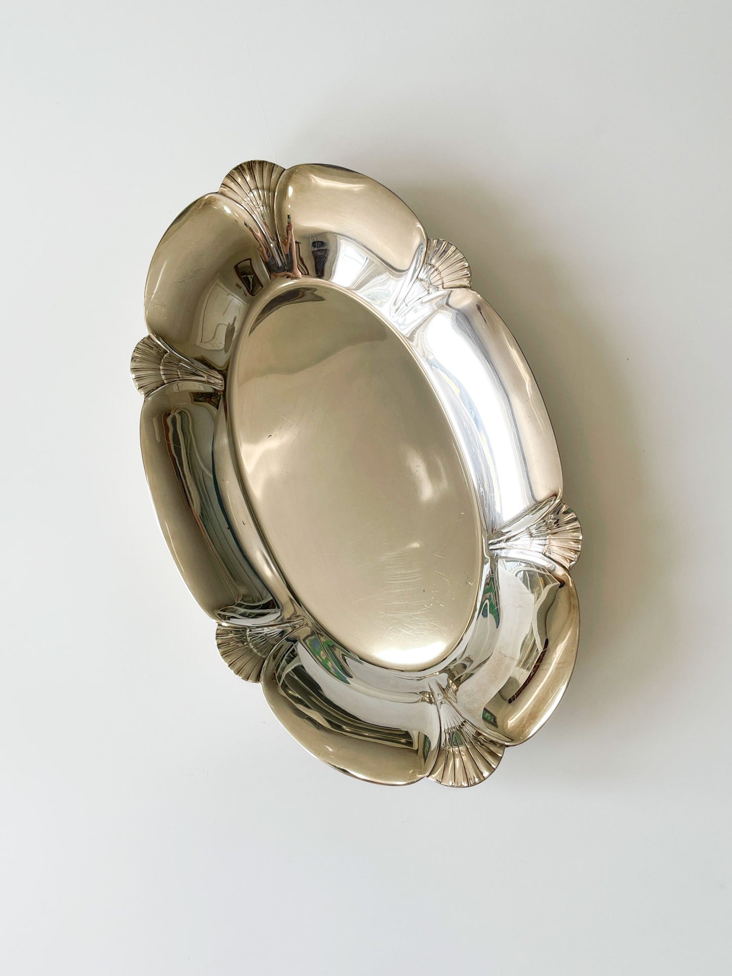 Vintage Silver Plate Oval Shell Tray