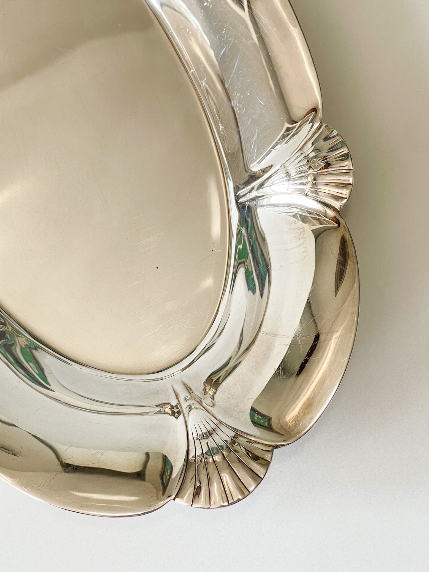 Vintage Silver Plate Oval Shell Tray