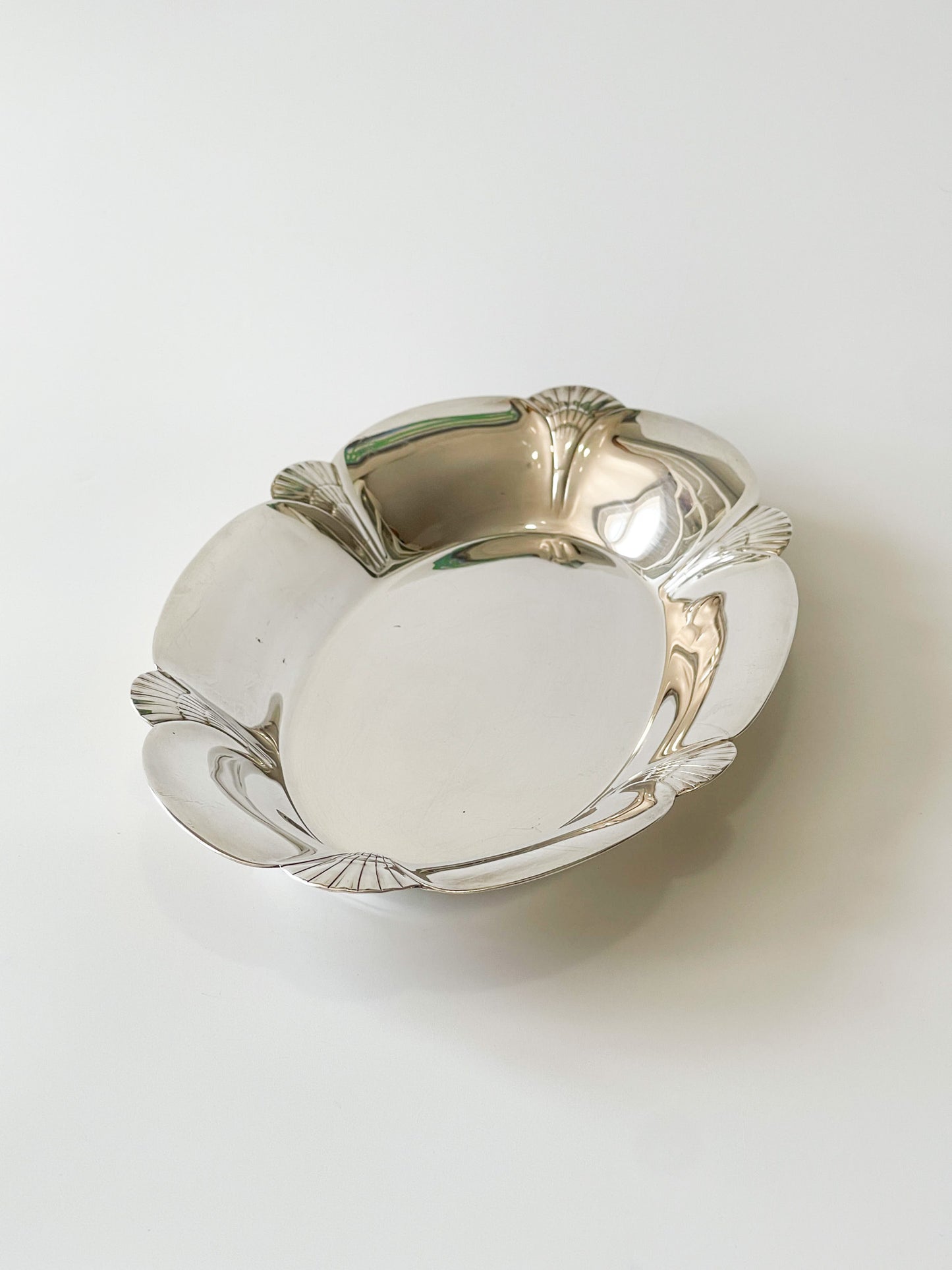 Vintage Silver Plate Oval Shell Tray