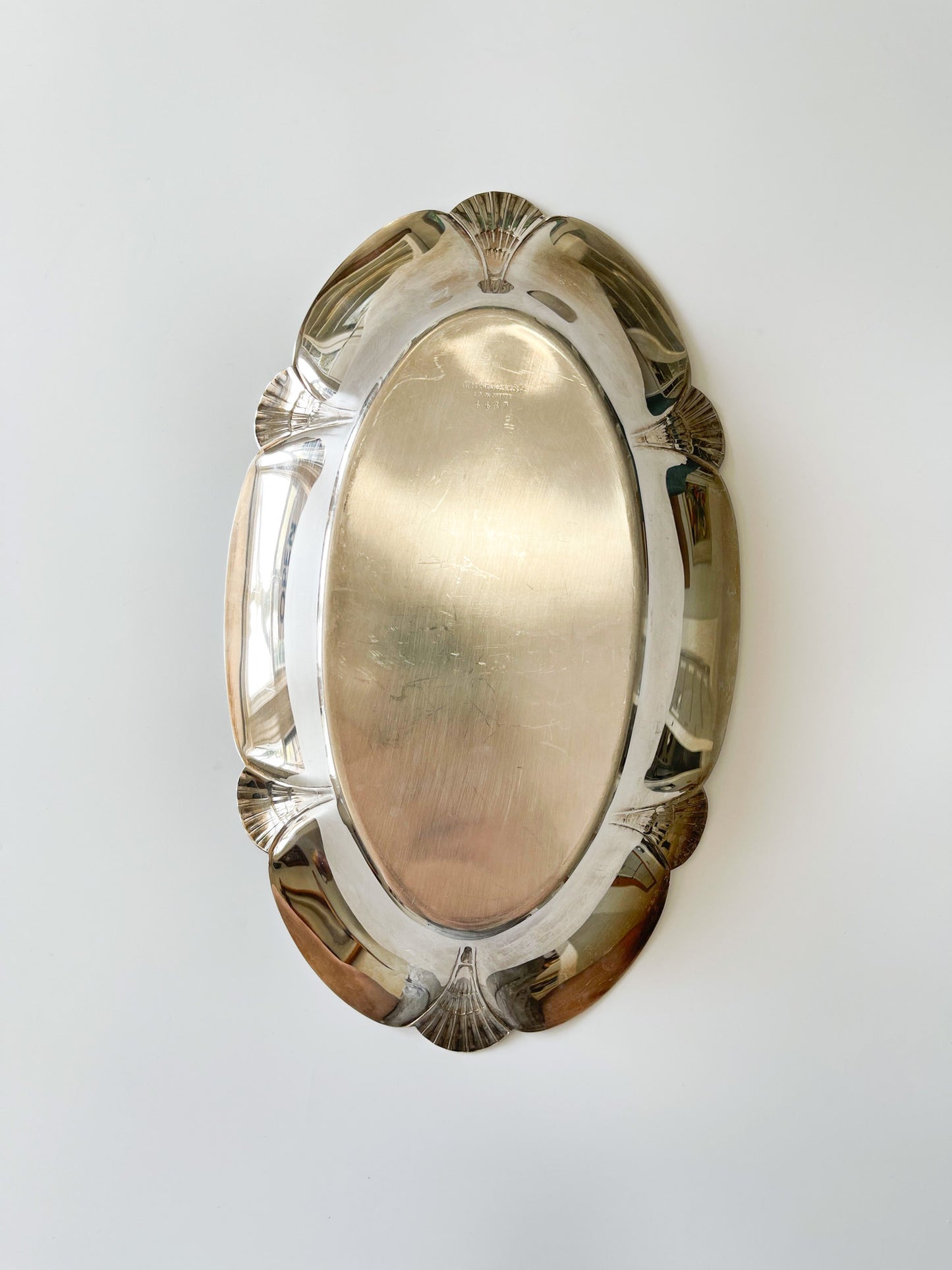 Vintage Silver Plate Oval Shell Tray