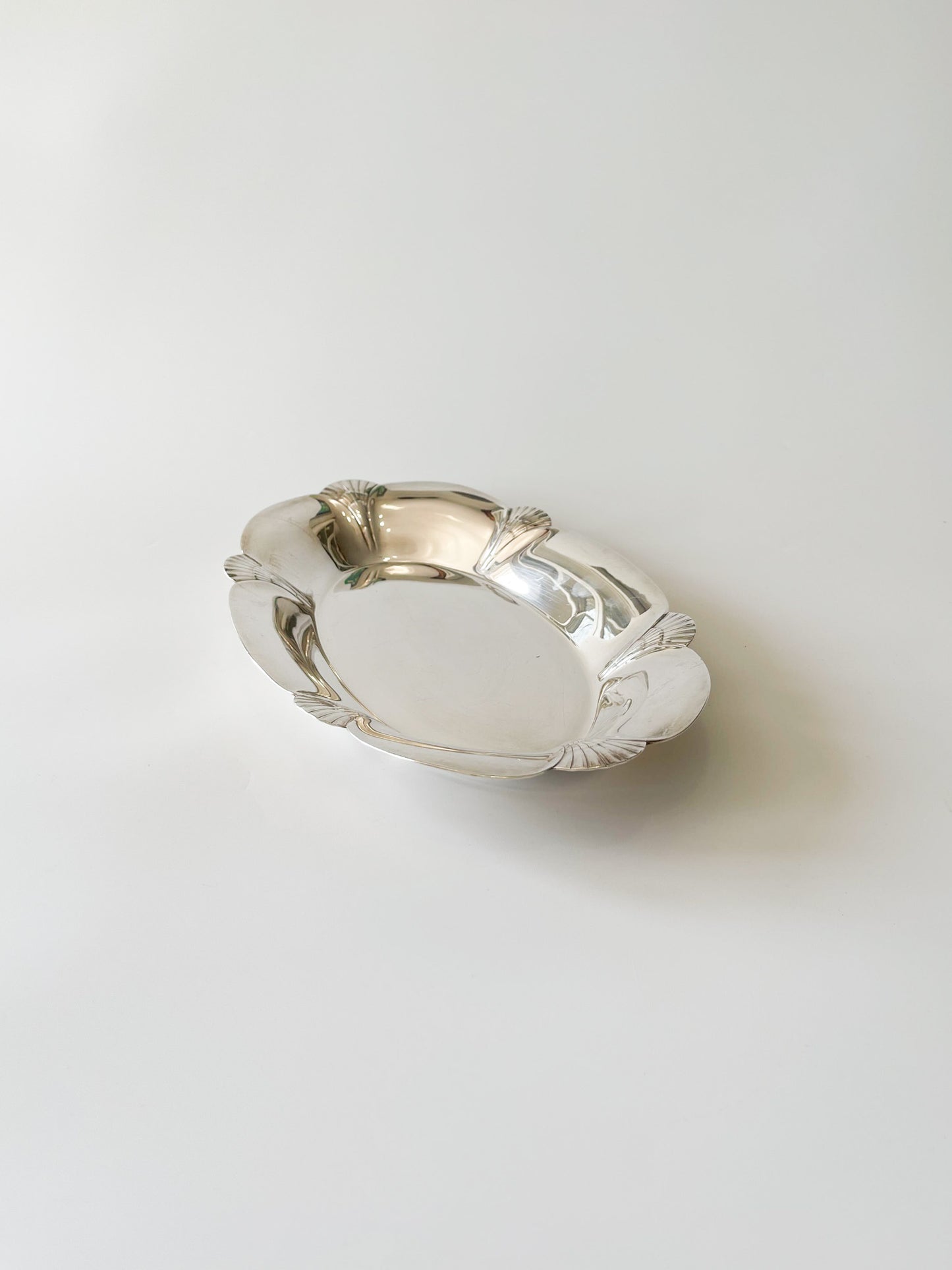 Vintage Silver Plate Oval Shell Tray