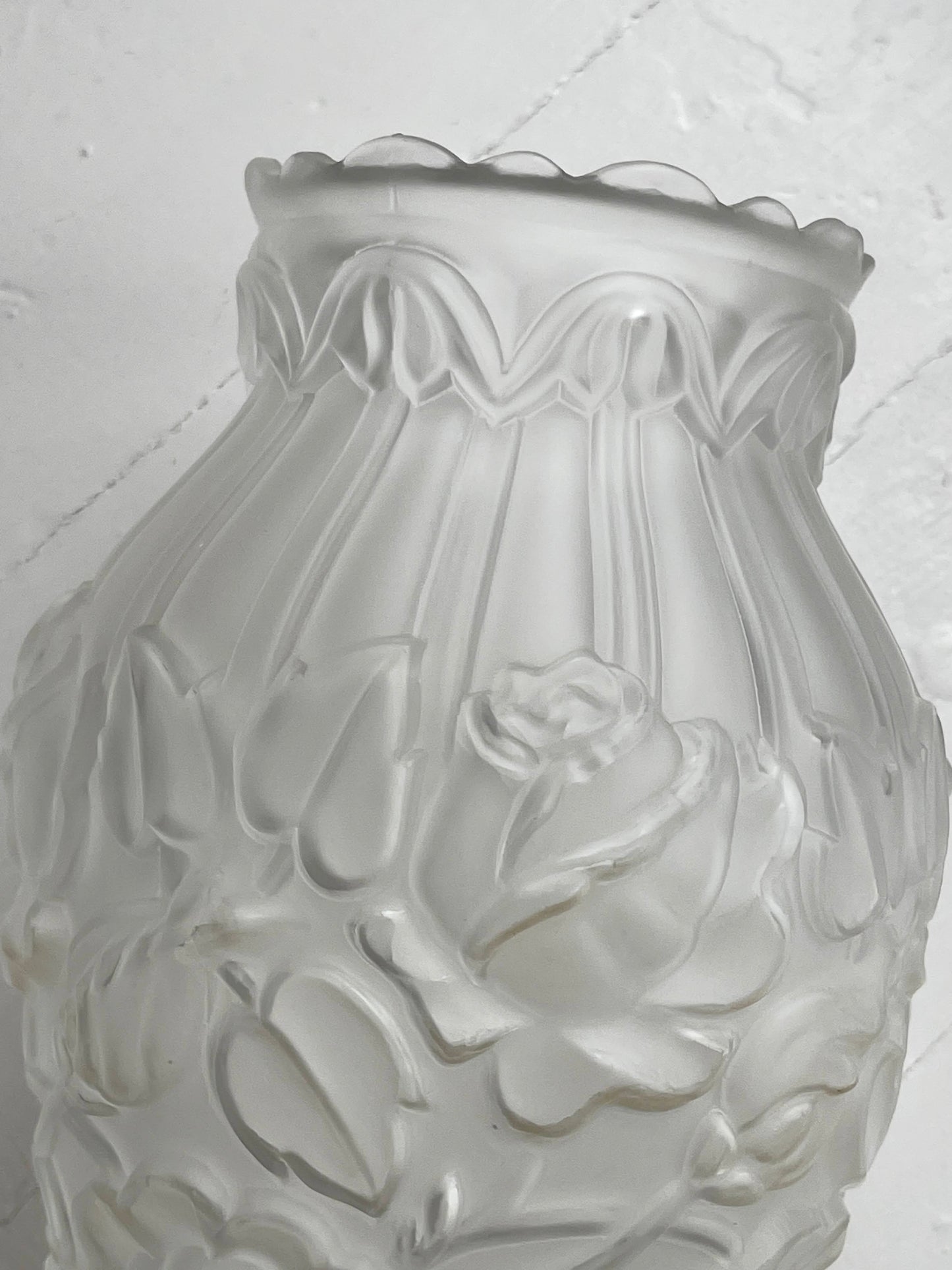 Antique Art Deco Satin Glass Rose Vase
