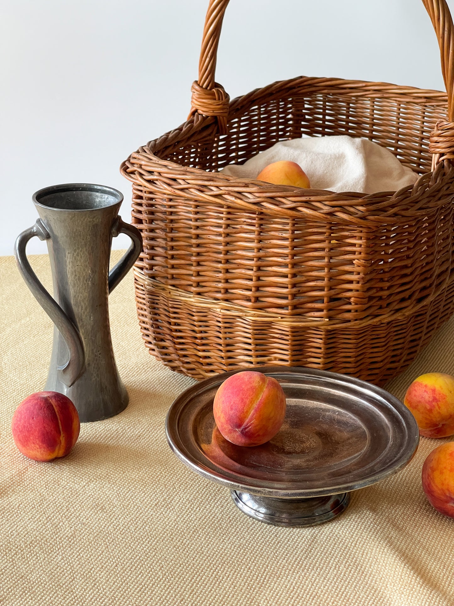 Vintage Handwoven Rectangular Market Basket