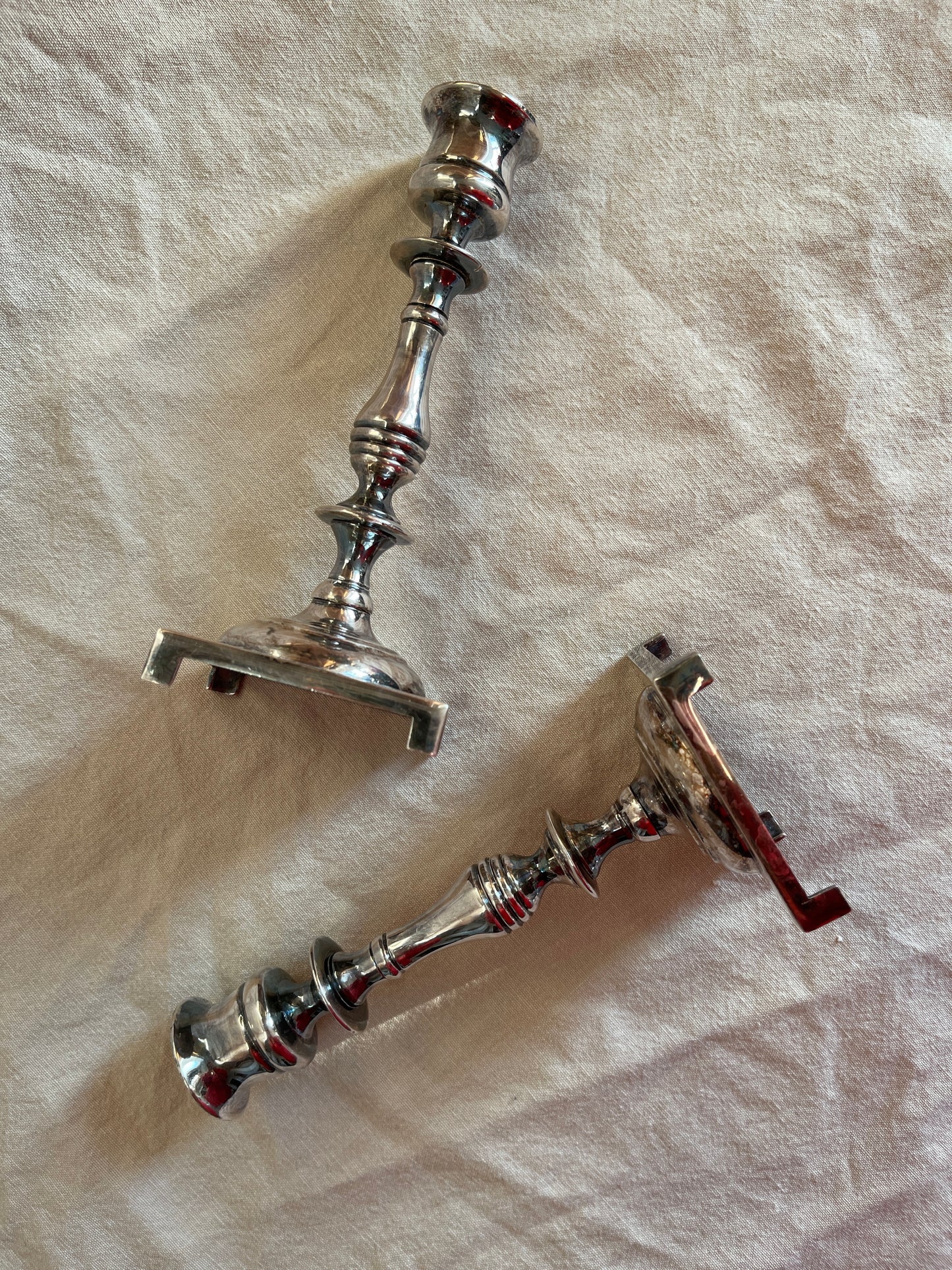 Vintage English Silver Plate Candlesticks