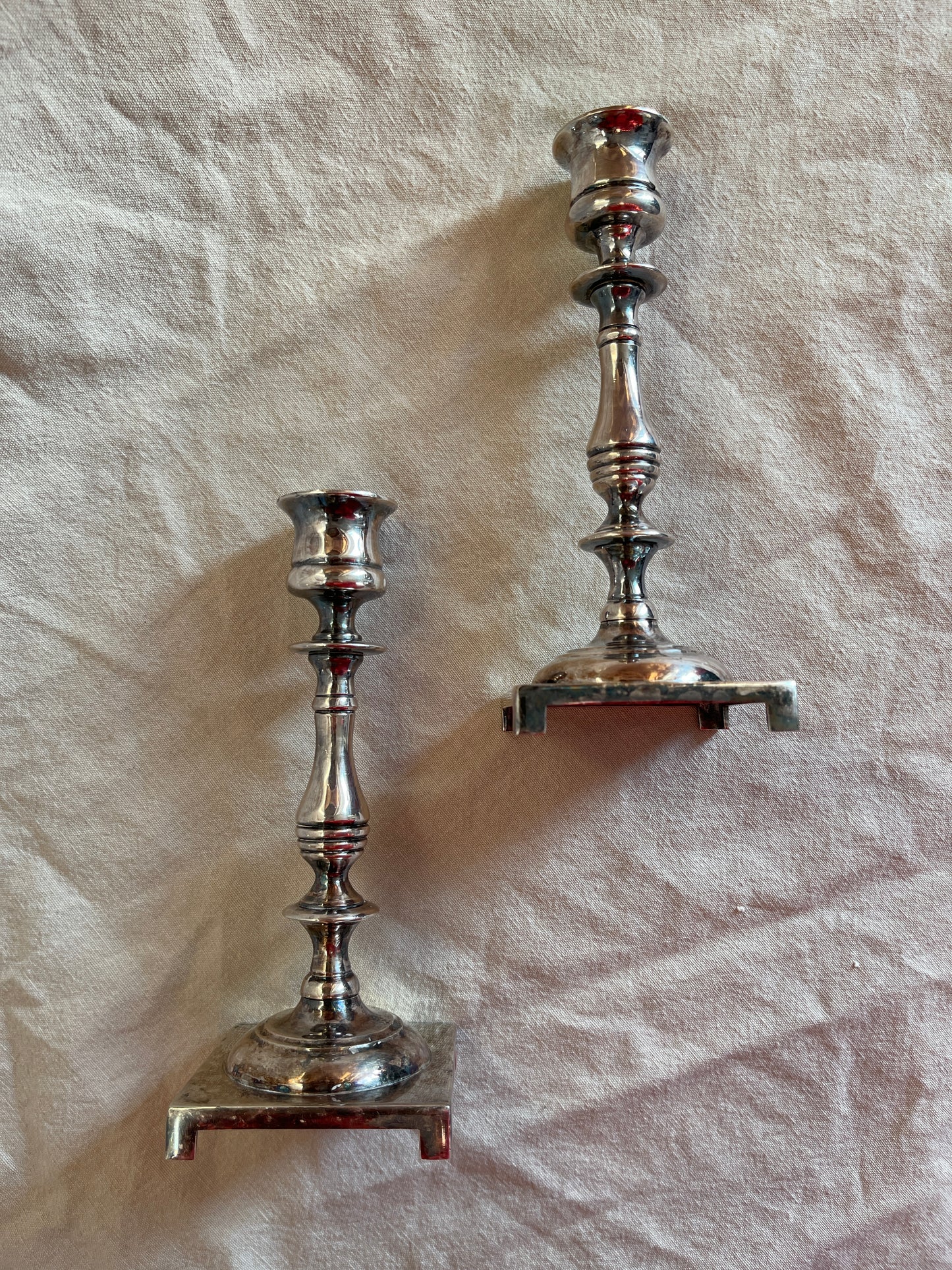 Vintage English Silver Plate Candlesticks