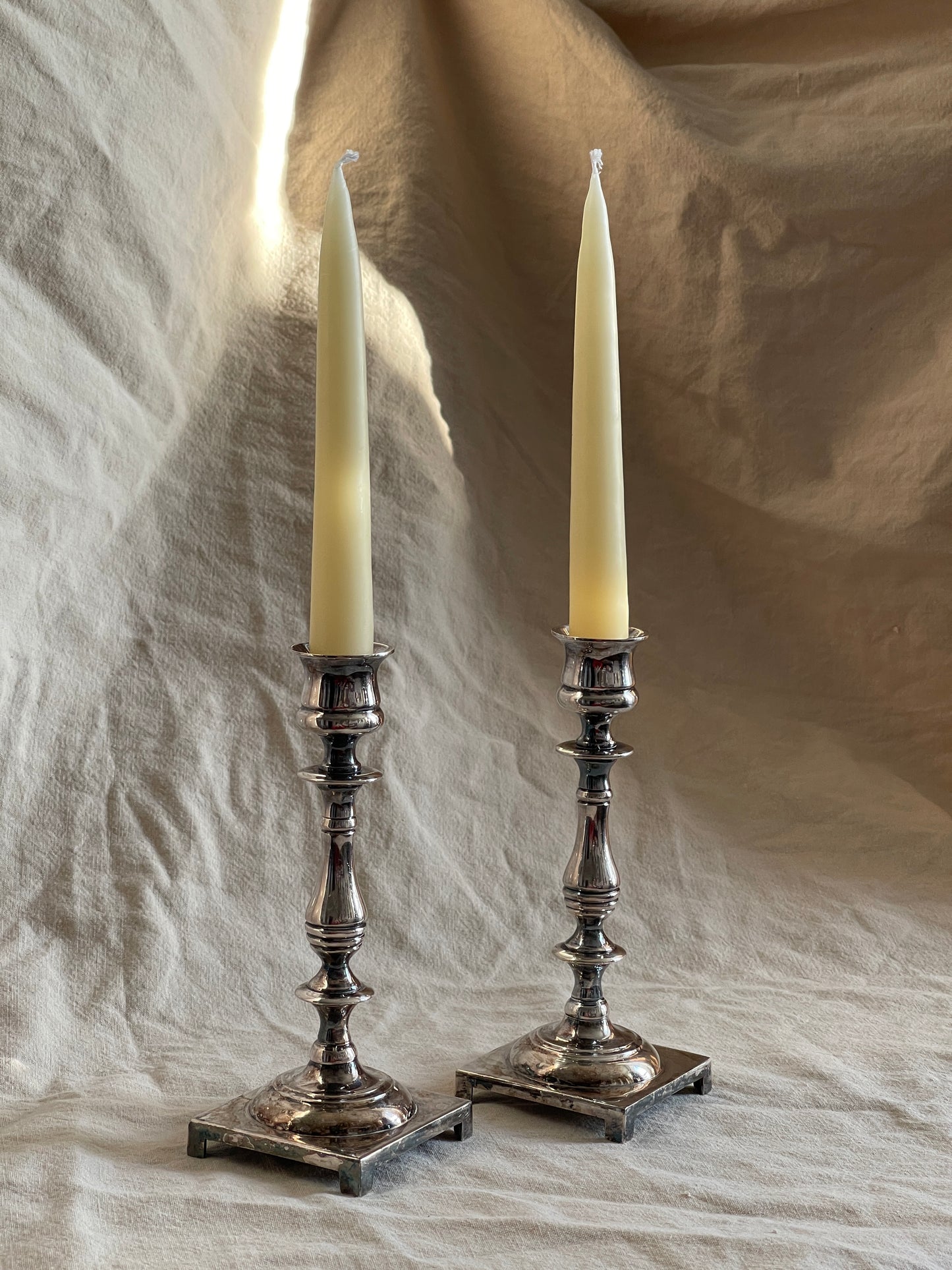 Vintage English Silver Plate Candlesticks