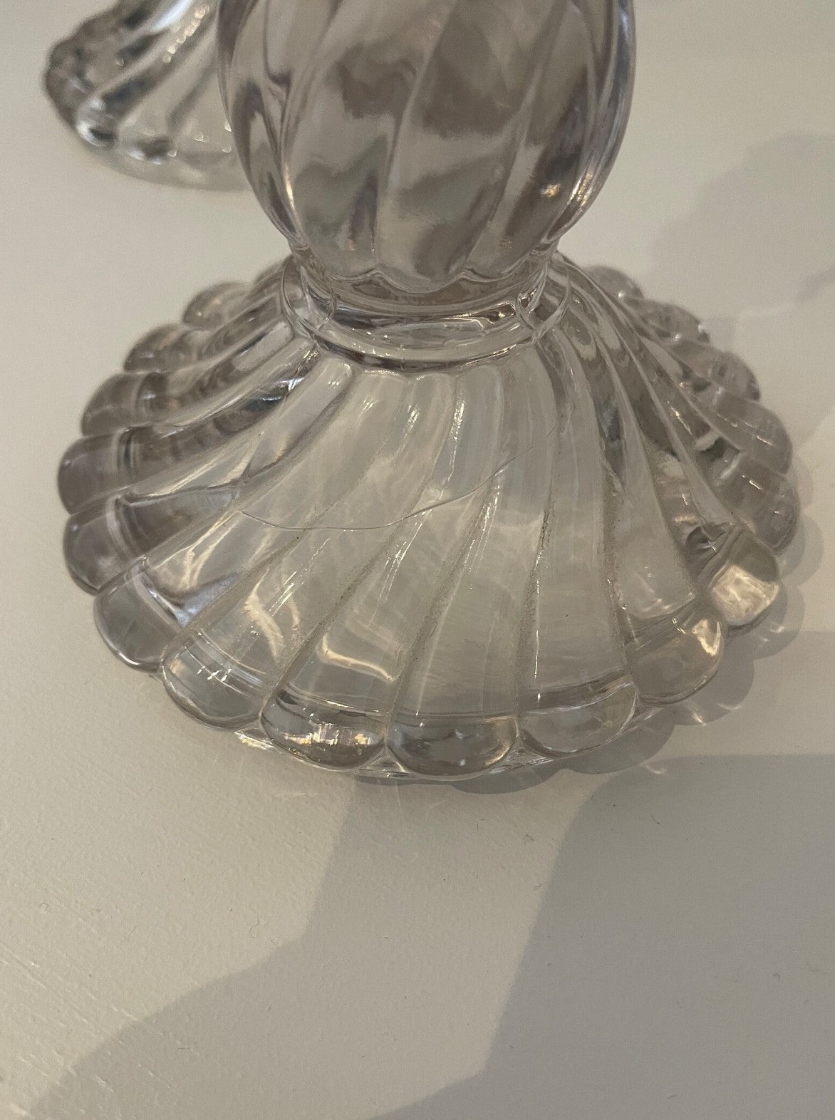 Vintage Glass Swirl Candlestick Holders
