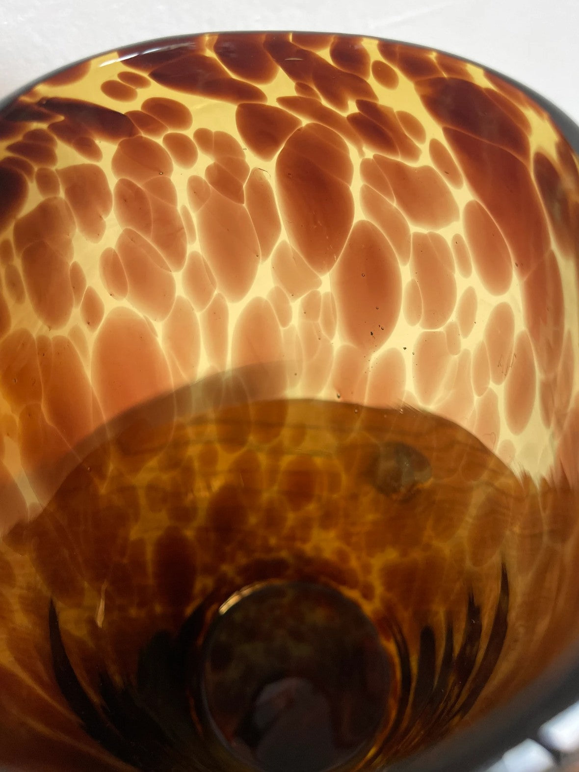 Vintage Tortoise Shell Blown Glass Vase