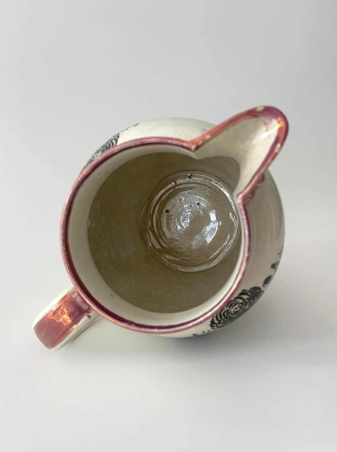 Antique Pink Lustre Masonic Jug