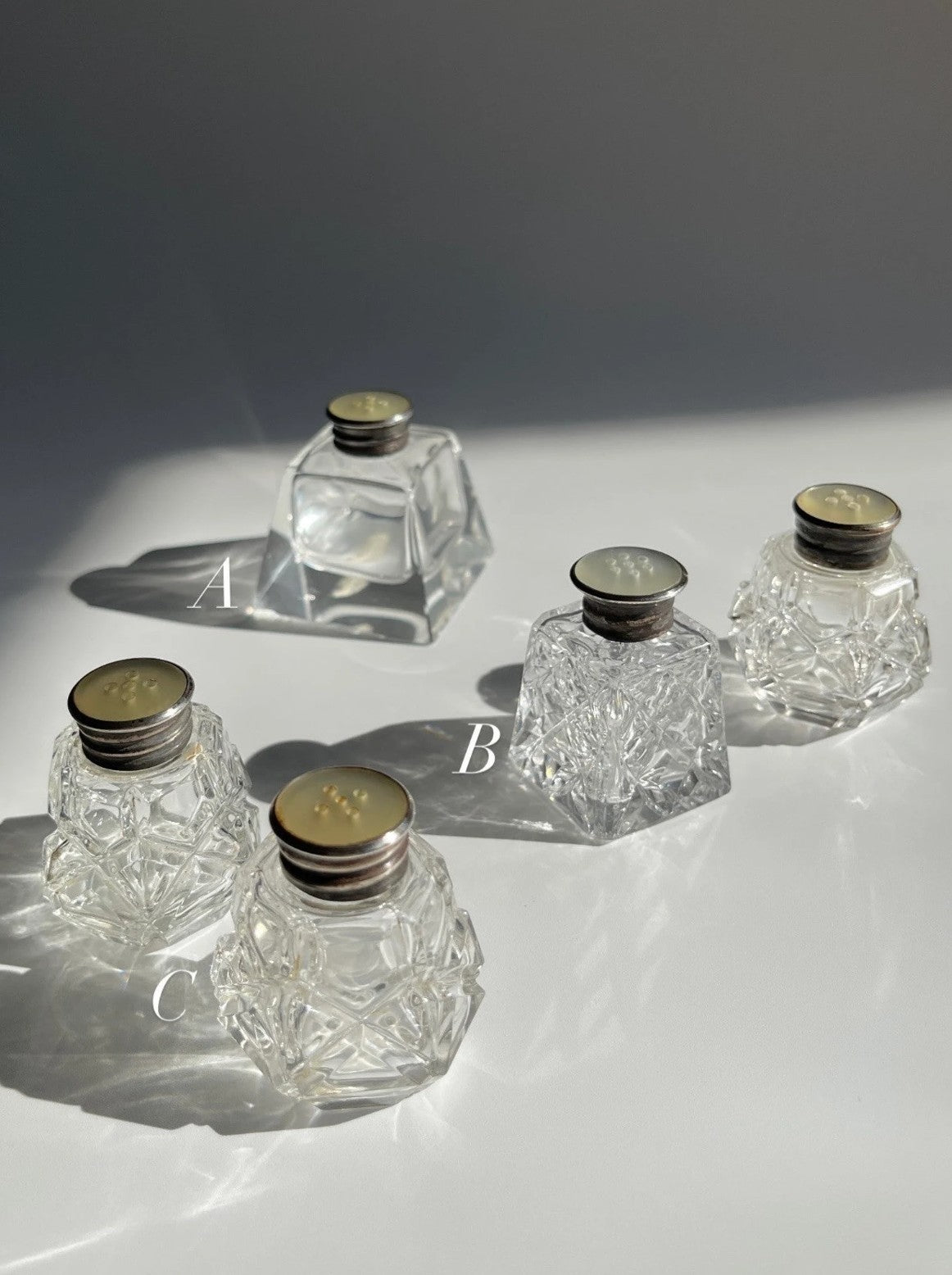 Vintage Crystal Salt and Pepper Shakers