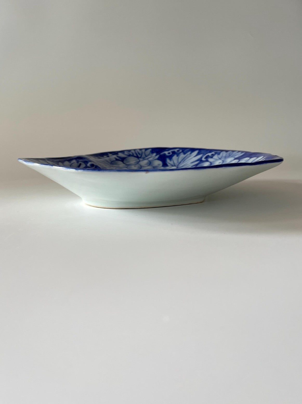 Vintage Italian Blue Grape Leaf Plate