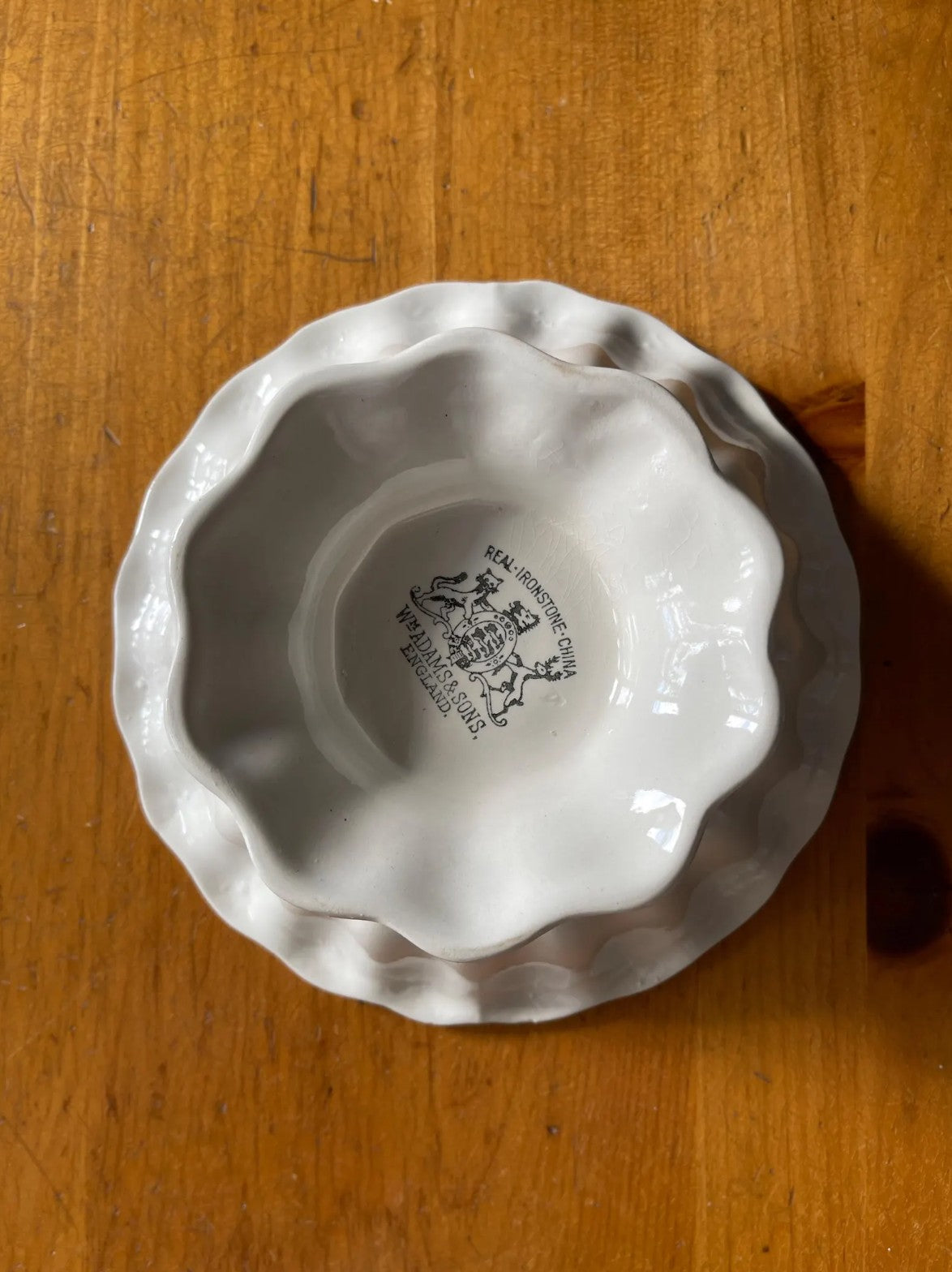 English Adams & Sons Ironstone Fluted Bowl