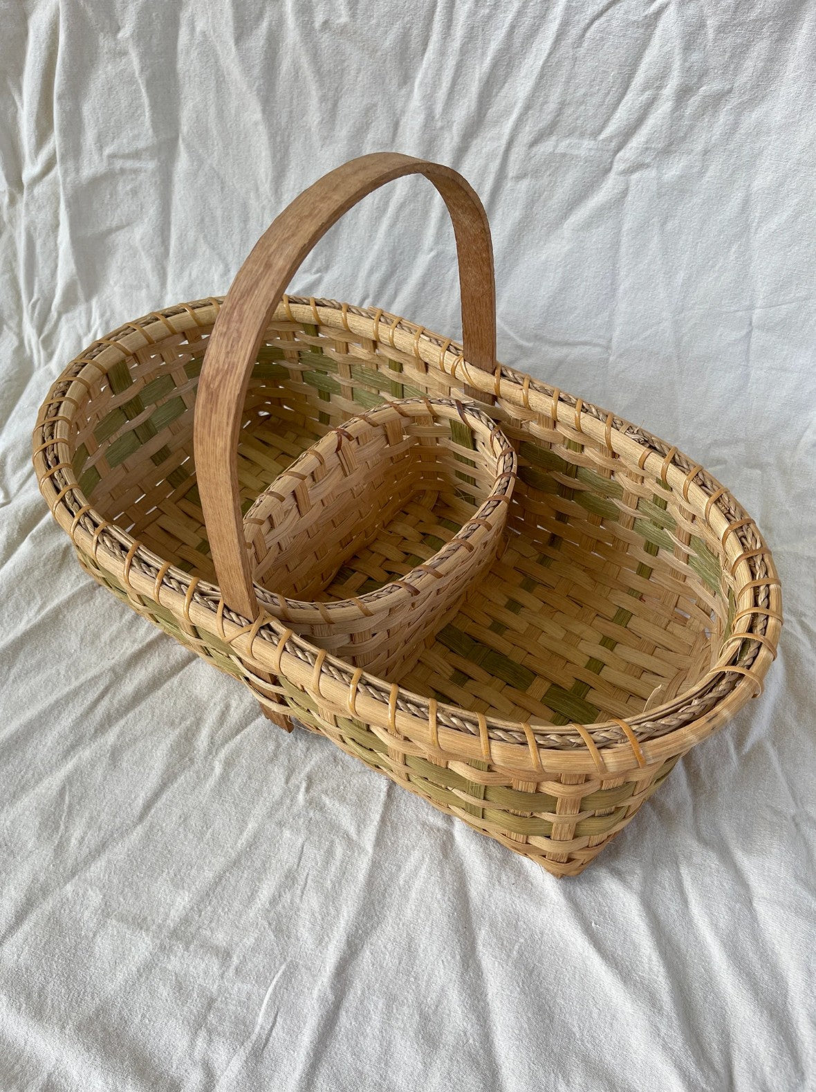Vintage Splint Wood Gathering Basket