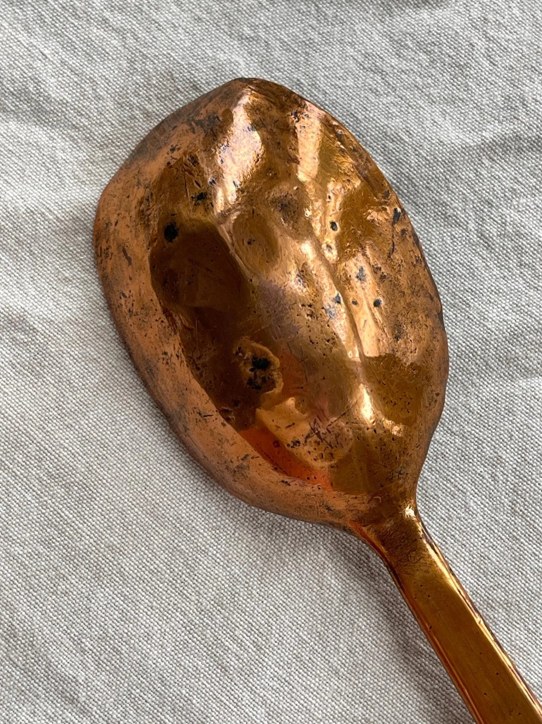 Antique French Double-Ended Copper Spoon Fork
