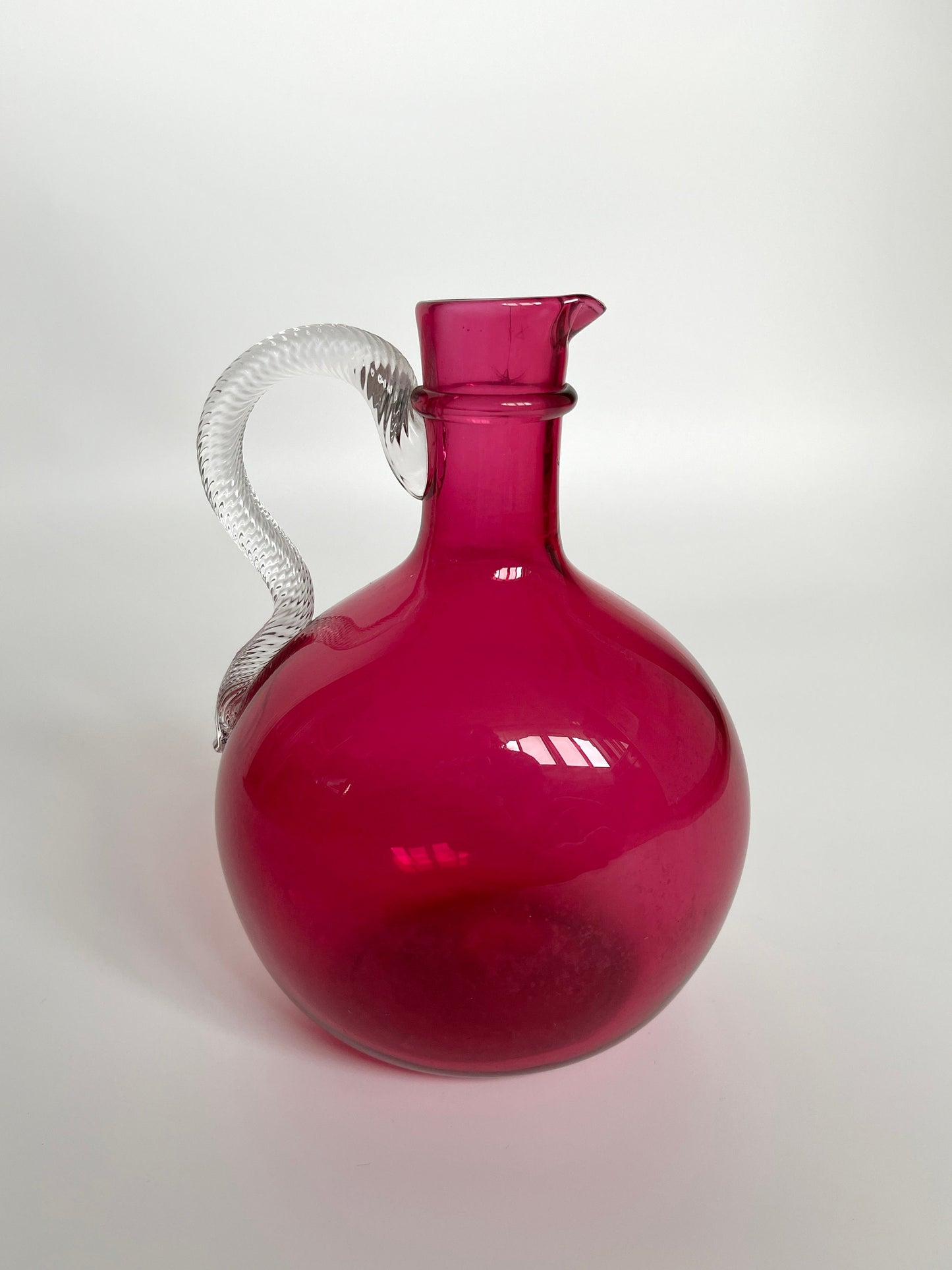 Antique Victorian Bristol Cranberry Glass Jug
