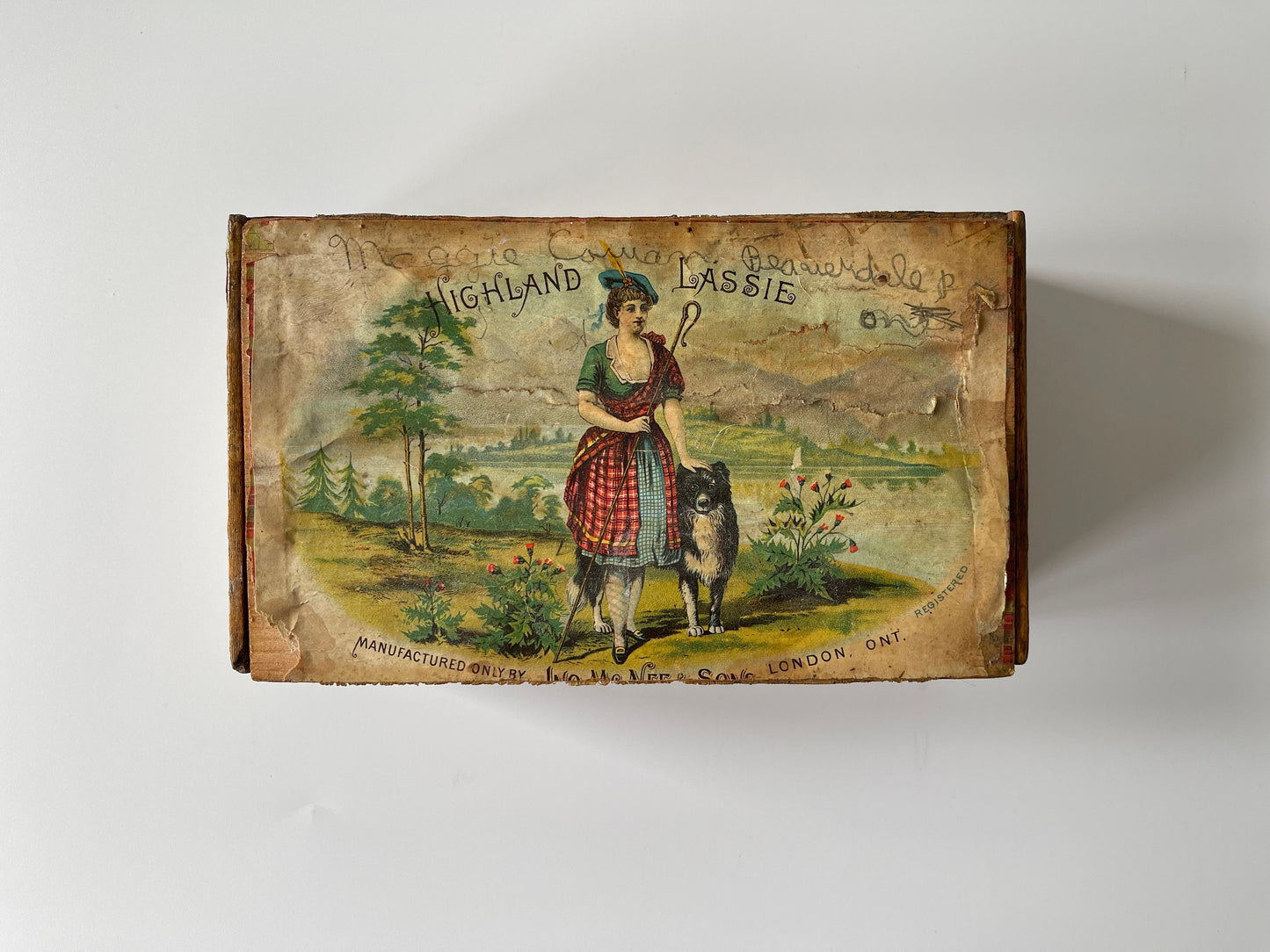 Antique Canadian Highland Lassie Cigar Box