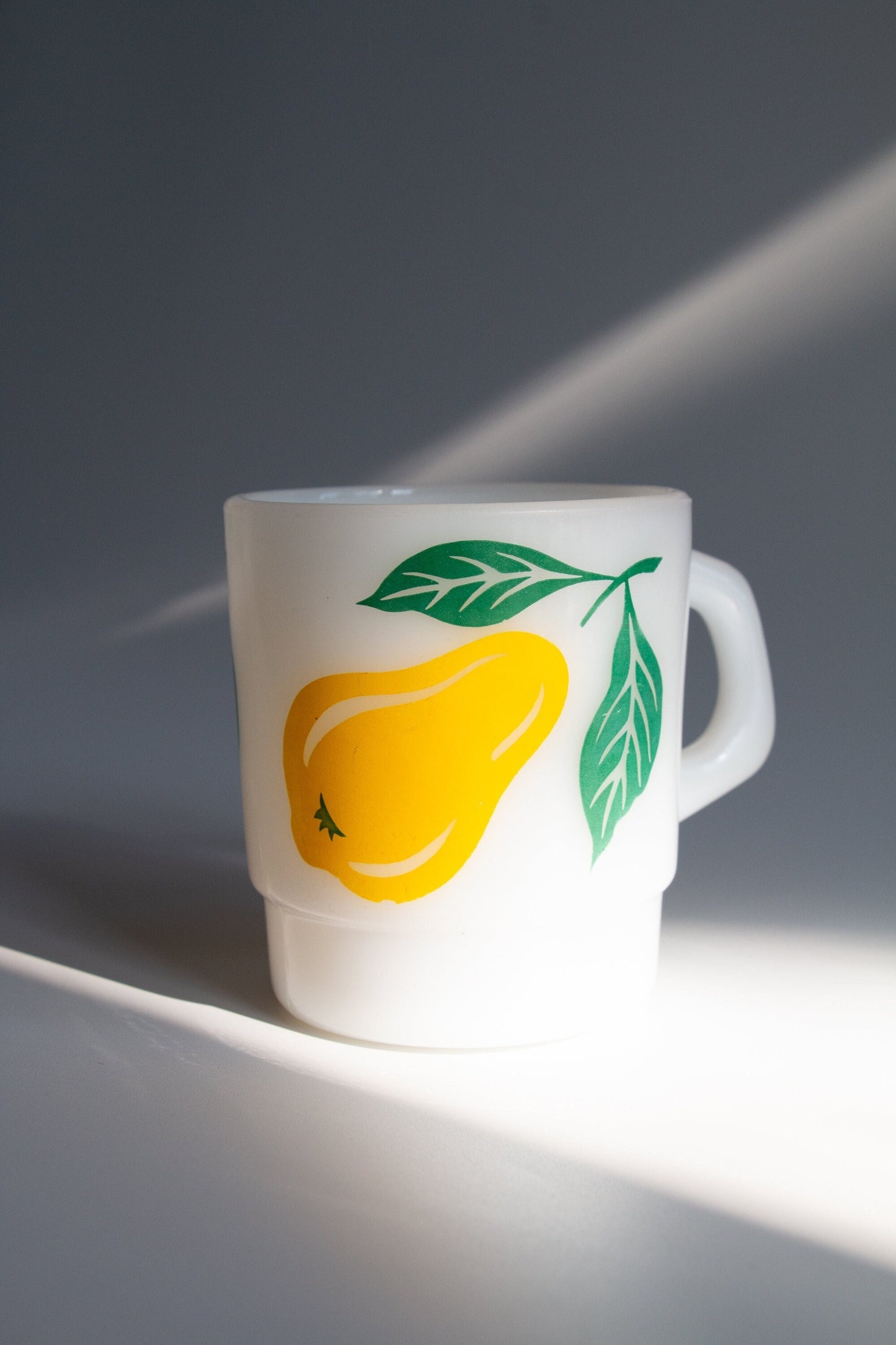 Vintage Milk Glass Pear Mug