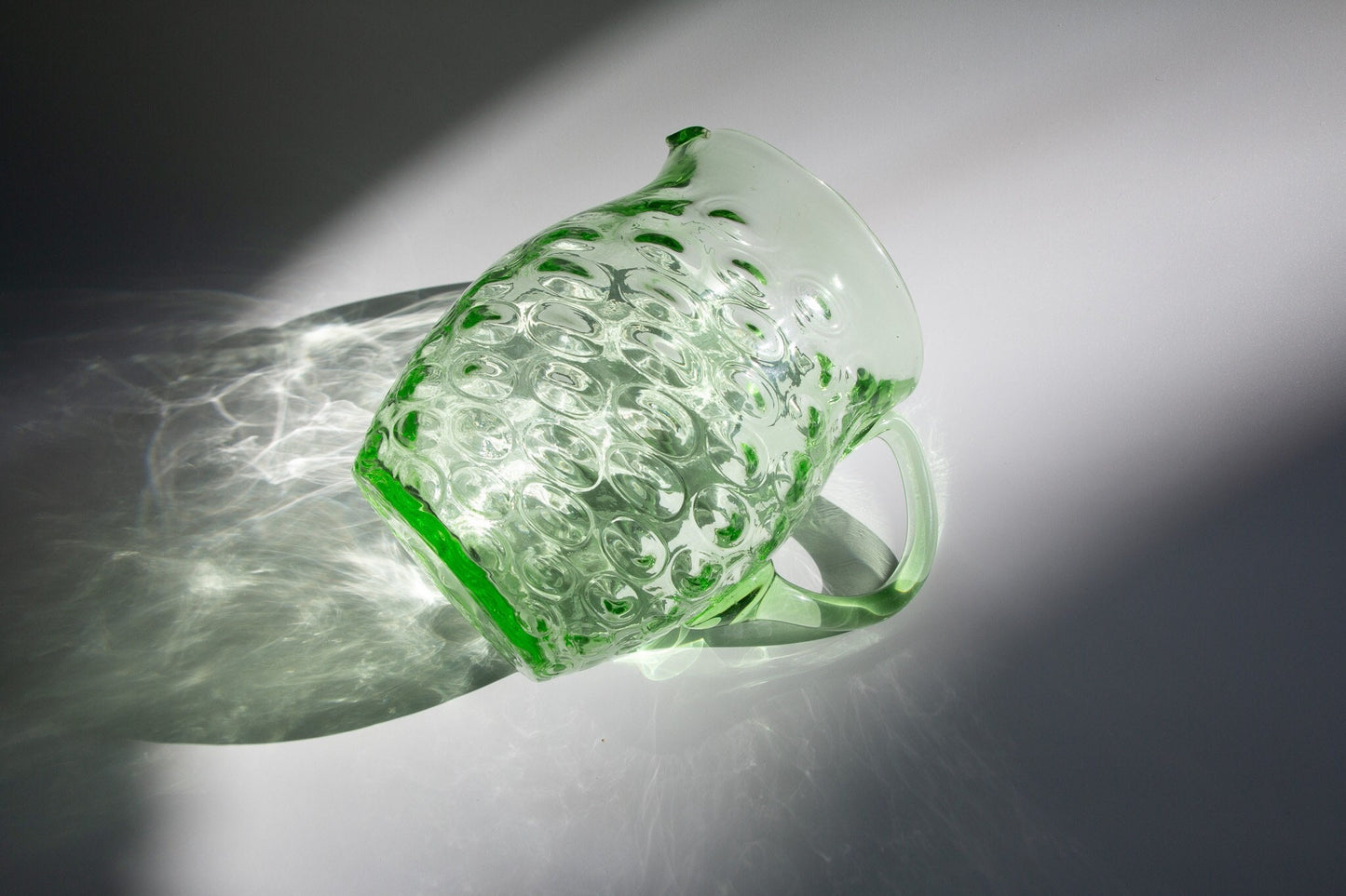 Vintage Coin Dot Art Glass Pitcher