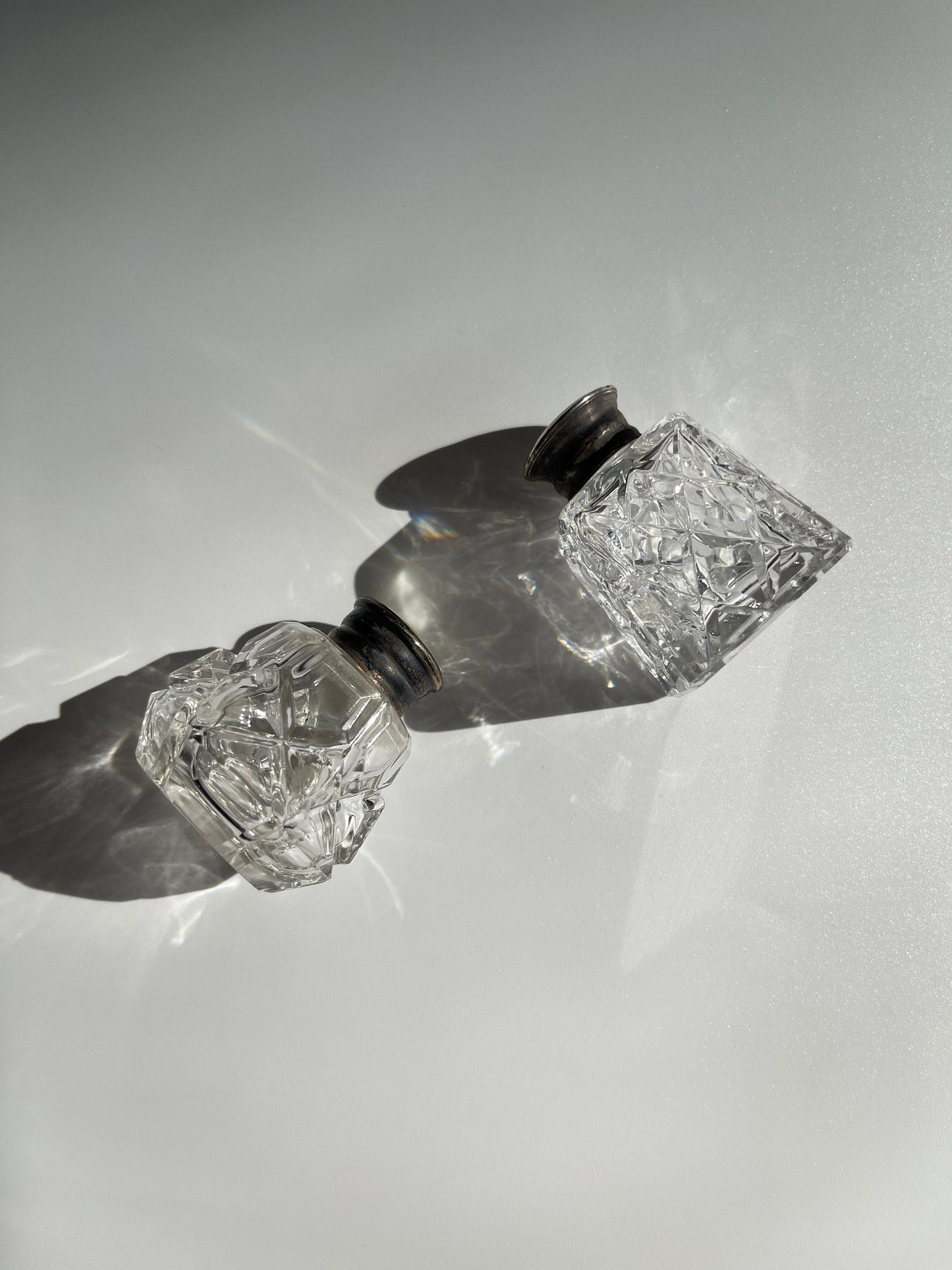 Vintage Crystal Salt and Pepper Shakers