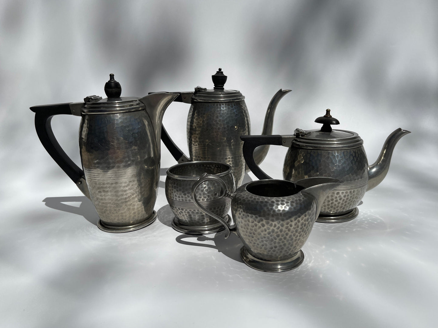 Hammered Pewter Tea / Coffee Set