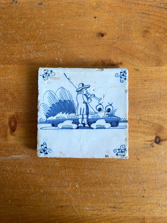 Antique Delft Blue Tile