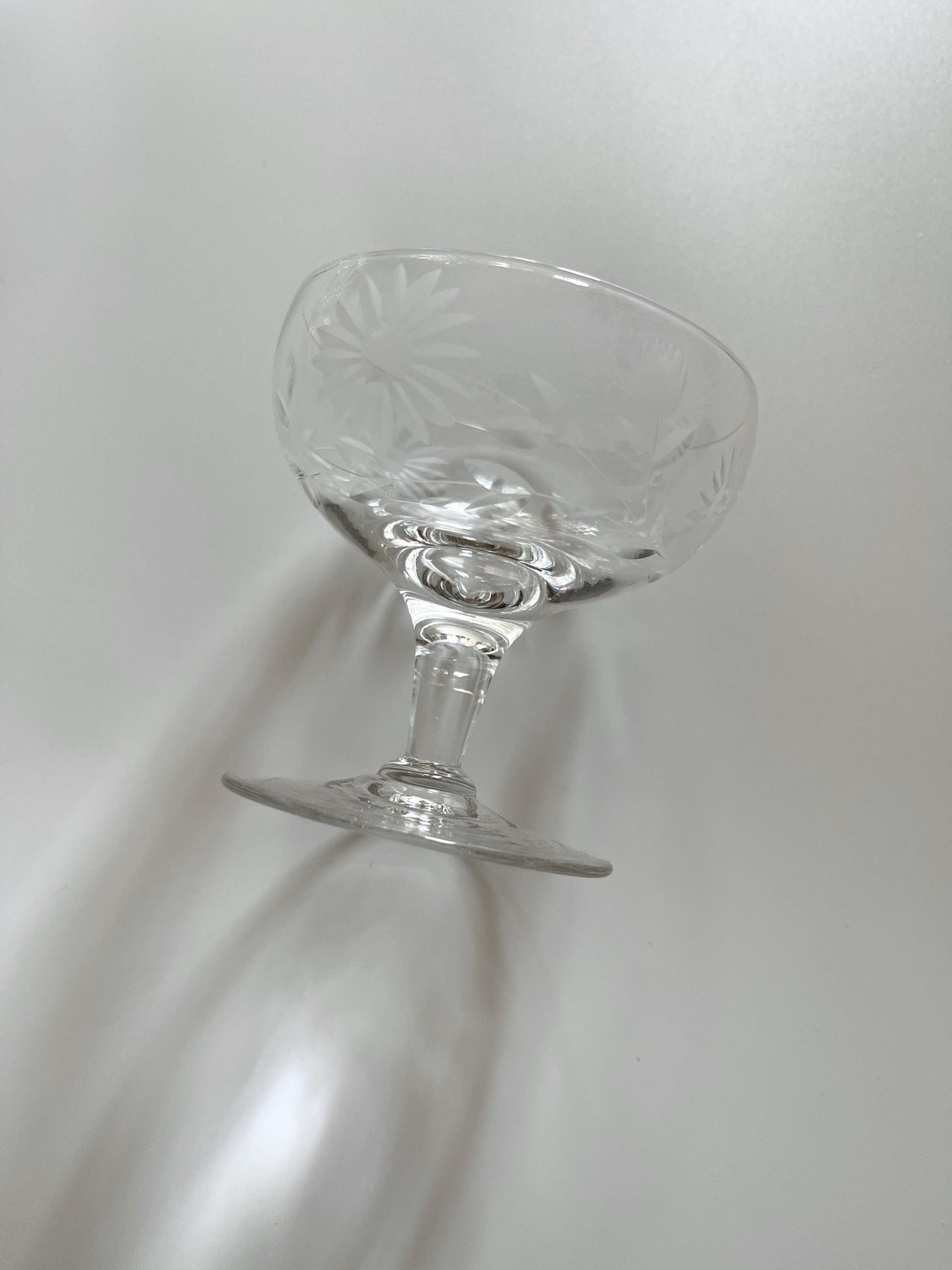 Cornflower Glass Champagne Coupes