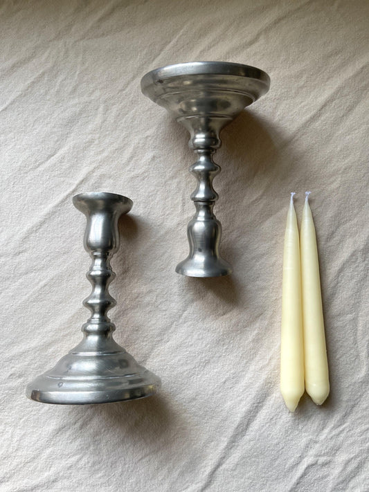 Vintage Pewter Candle Holders