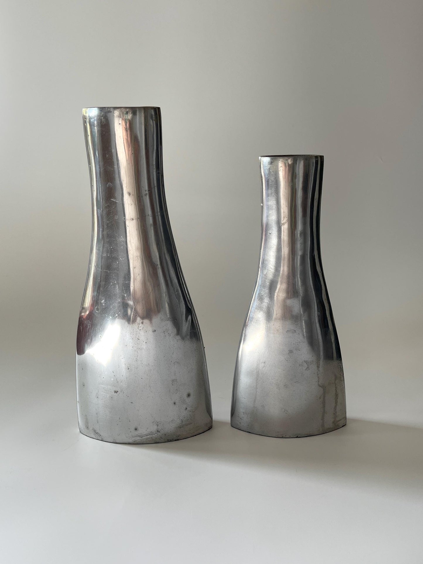 Vintage Sculptural Modern Metal Vases