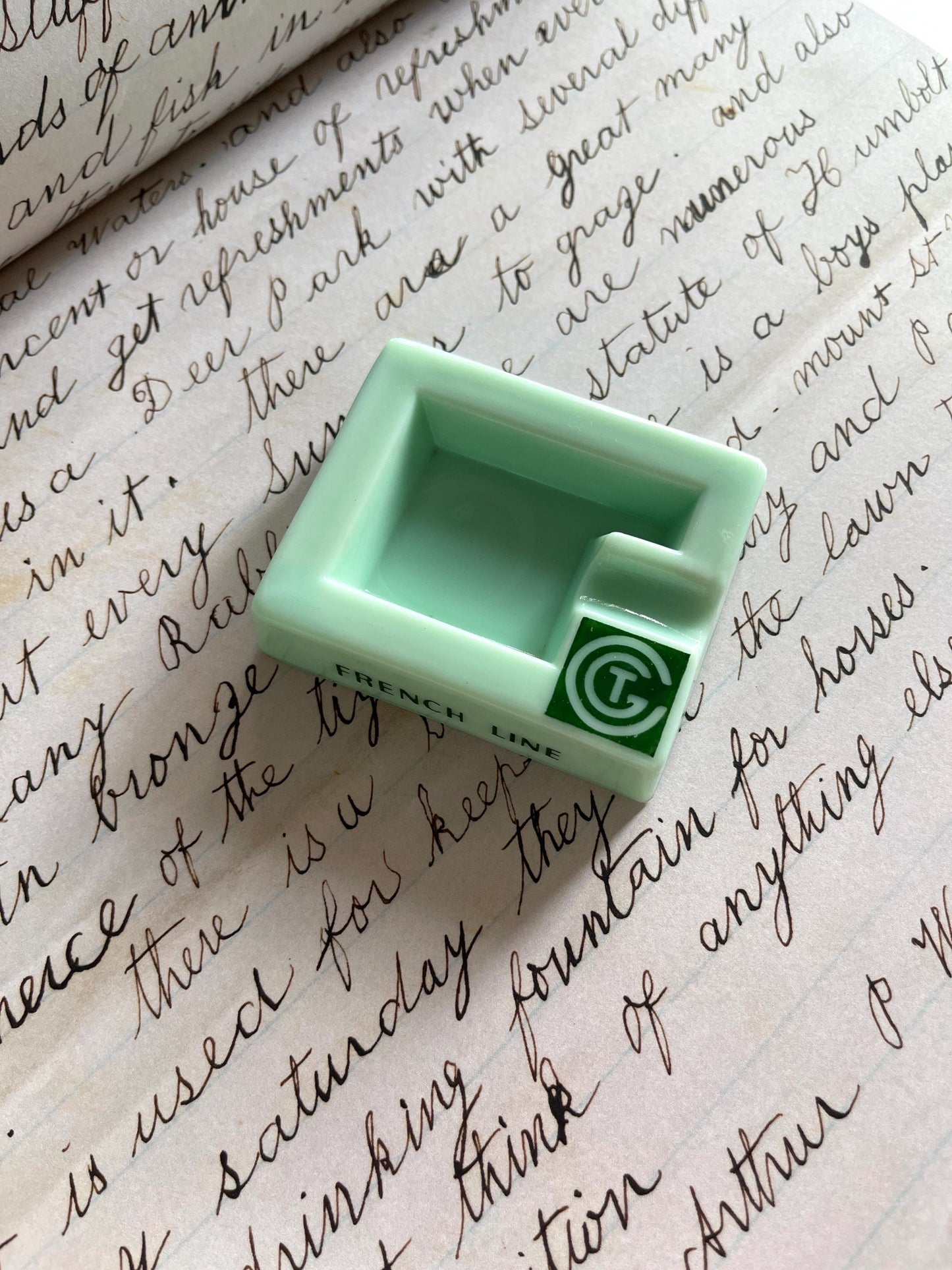 Vintage French Line Ocean Liner Ashtray